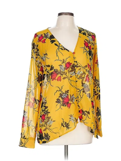 Pre-owned Guess Long Sleeve Blouse In Yellow