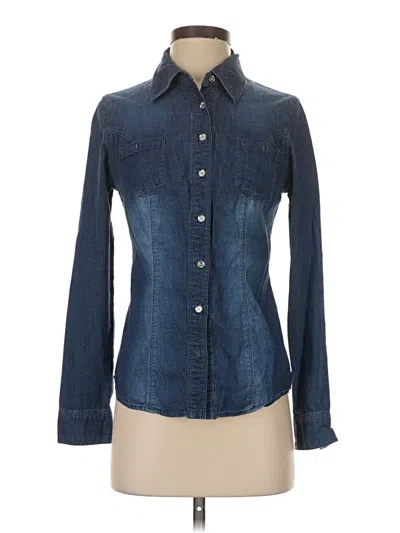 Pre-owned Guess Long Sleeve Button Down Shirt In Blue