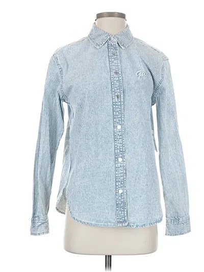 Pre-owned Guess Long Sleeve Button Down Shirt In Blue