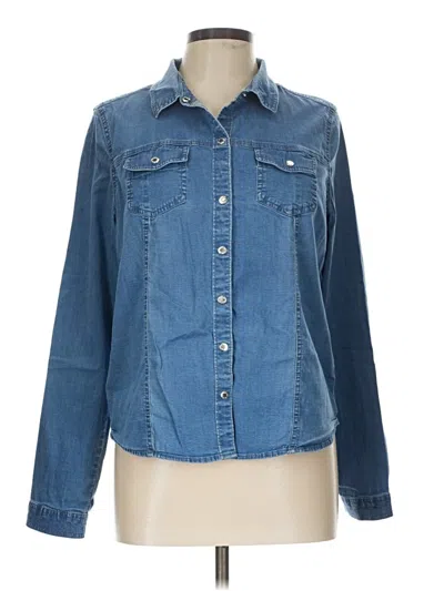 Pre-owned Guess Long Sleeve Button Down Shirt In Blue