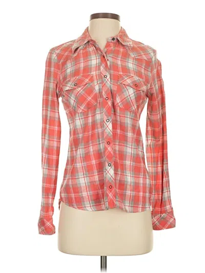 Pre-owned Guess Long Sleeve Button Down Shirt In Orange