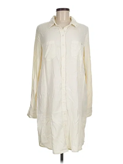 Guess Long Sleeve Button Down Shirt In White