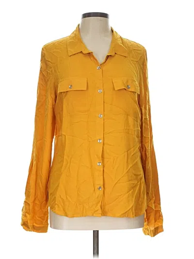 Pre-owned Guess Long Sleeve Button Down Shirt In Yellow
