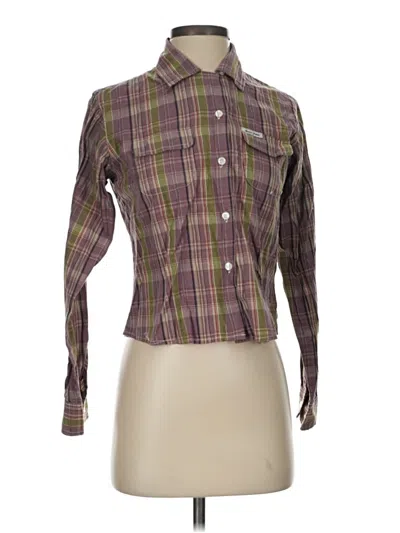 Pre-owned Guess Long Sleeve Polo Shirt In Brown