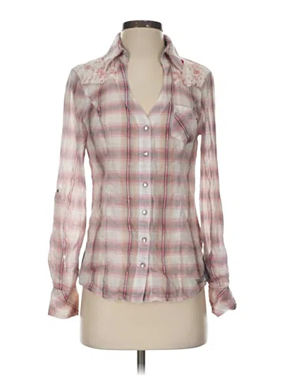 Pre-owned Guess Long Sleeve Polo Shirt In Pink