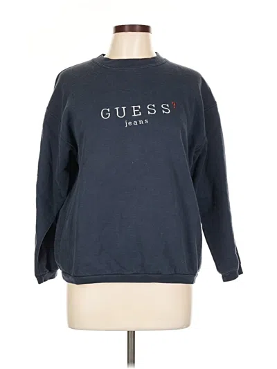 Pre-owned Guess Long Sleeve T-shirt In Blue