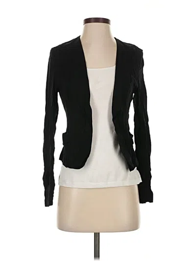 Pre-owned Guess Long Sleeve Top Black Plunge Neckline Tops