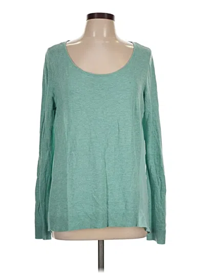 Pre-owned Guess Long Sleeve Top Teal Scoop Neck Tops