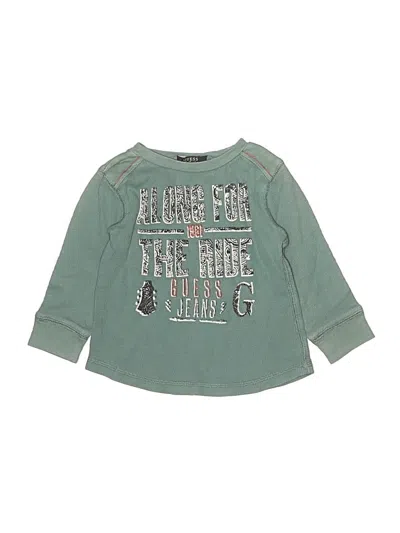 Pre-owned Guess Kids' Long Sleeve T-shirt In Teal