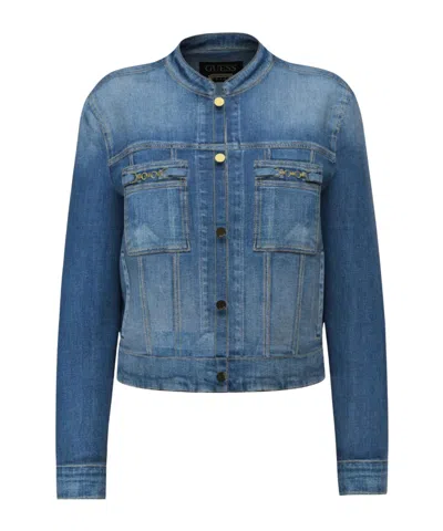 Guess Long-sleeve Denim Jacket In Blue