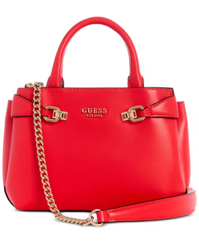 Guess Lorelei Mini Satchel Bag In Coral Red