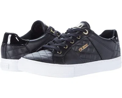 Guess Loven Gwloven-978 Sneakers Women's 7.5 Black Leather Quilted Shoes Zpo2441