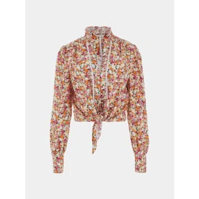 Guess Ls New Rita Shirt | Sunny Rose Garden In Sunny Rose Garden Print