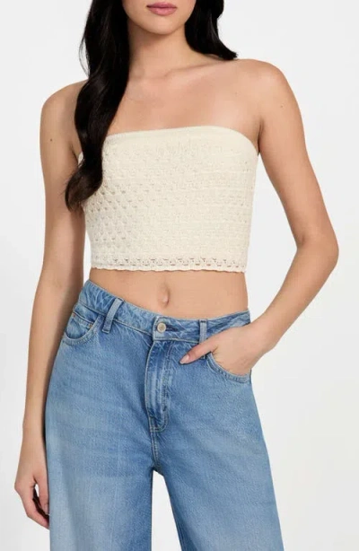Guess Luca Strapless Crop Knit Tube Top