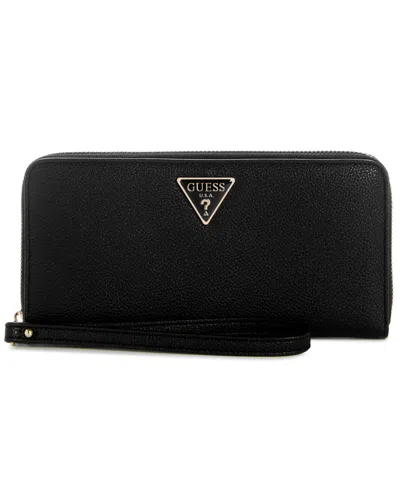 Guess Lucci Boxed Large Zip Around Wallet In Black