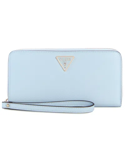 Guess Lucci Boxed Large Zip Around Wallet In Blue