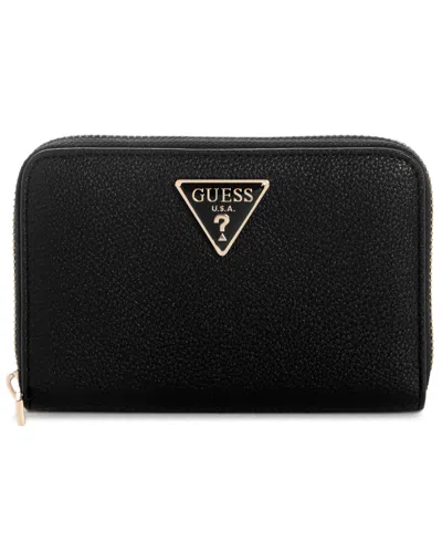 Guess Lucci Boxed Medium Zip Around Wallet In Black