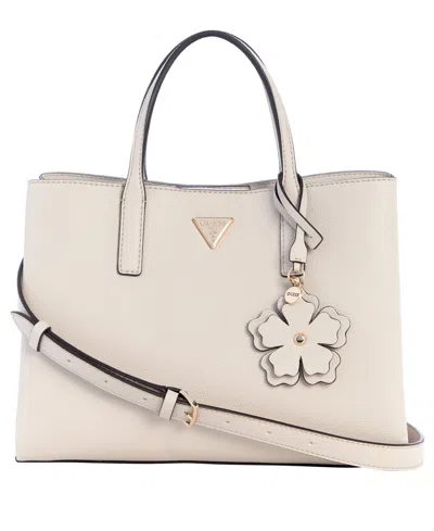 Guess Lucci Medium Girlfriend Satchel Bag In Sand