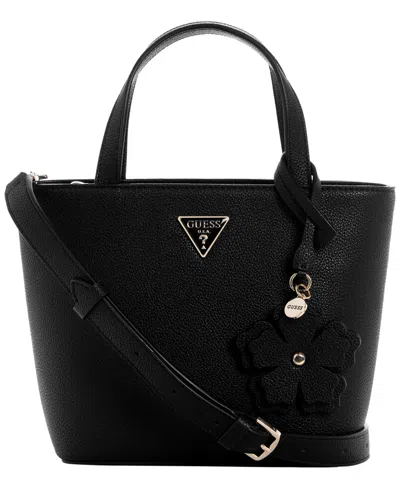 Guess Lucci Small Top Zip Tote Bag In Black
