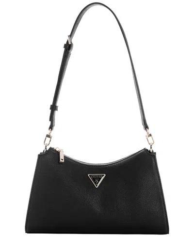 Guess Lucci Top Zip Small Shoulder Bag In Black