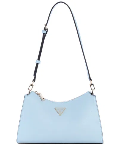 Guess Lucci Top Zip Small Shoulder Bag In Blue