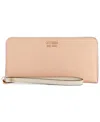 Guess Lyndi Large Zip Around Wallet In Blush,taupe Multi