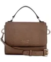 Guess Lyndi Mini Top Handle Flap Crossbody In Chestnut Multi