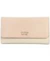 Guess Lyndi Slim Clutch Wallet In Blush,taupe Multi