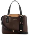 Guess Lyndi Small Girlfriend Satchel Bag In Brown