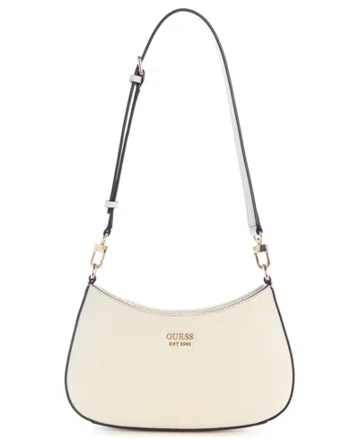 Guess Lyndi Small Top Zip Shoulder Bag In White