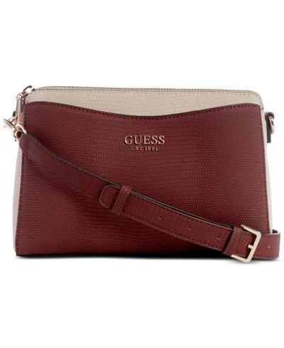 Guess Lyndi Small Triple Compartment Girlfriend Crossbody In Mrlot Mult