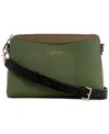 Guess Lyndi Small Triple Compartment Girlfriend Crossbody In Green