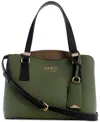 Guess Lyndi Small Triple Compartment Girlfriend Satchel In Green