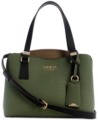 Guess Lyndi Small Triple Compartment Girlfriend Satchel In Green