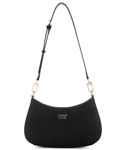 Guess Lyndi Zippered Shoulder Bag In Black