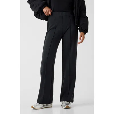 Guess Lyra Pintuck Straight Leg Pants In Black