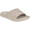 Guess Magaria Slide Sandal In Light Grey Logo Multi