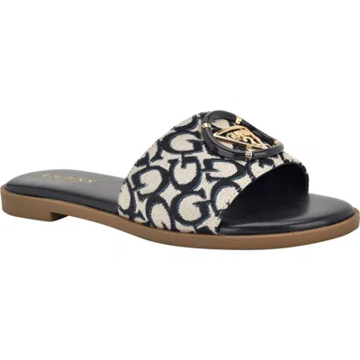 Guess Magnify Slide Sandal In Black