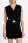 Guess Malina Bouclé Ottoman Stitch Vest In Black