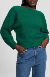 Guess Malorie Pointelle Detail Dolman Sleeve Sweater In Adventurous Green