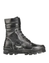Guess Man Ankle Boots Black Size 8.5 Leather, Textile Fibers In Black