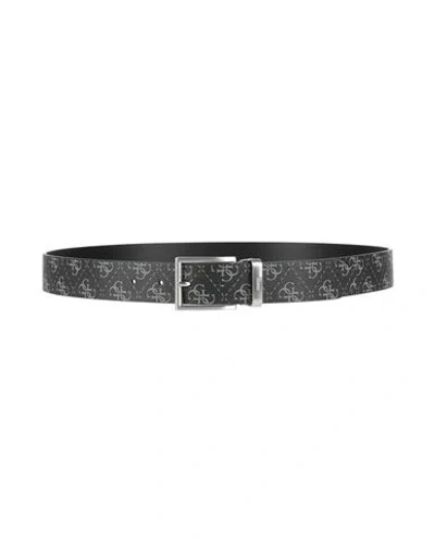 Guess Man Belt Black Size M Polyurethane, Cow Leather