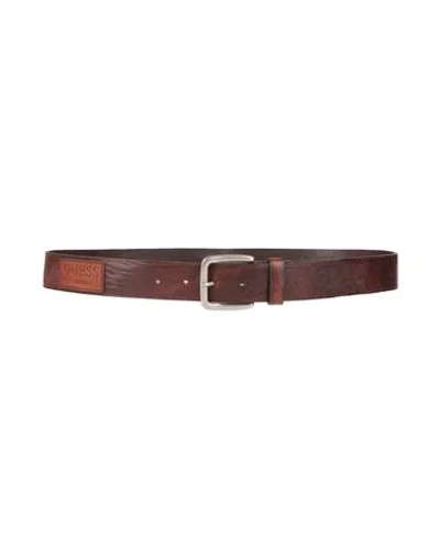 Guess Man Belt Brown Size L Cow Leather