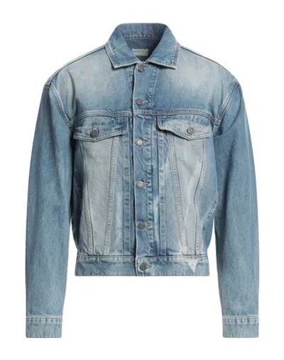 Guess Man Denim Outerwear Blue Size L Cotton