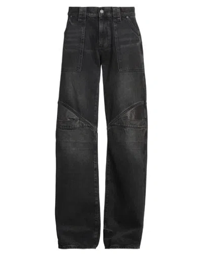 Guess Man Jeans Black Size 32w-35l Cotton, Calfskin