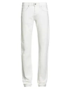 Guess Man Jeans White Size 28w-34l Cotton, Modal, Polyester, Silk, Elastane In White