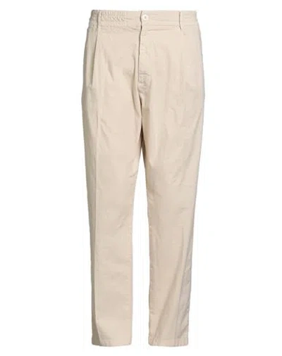 Guess Man Pants Beige Size 38w-30l Cotton, Elastane In Neutral