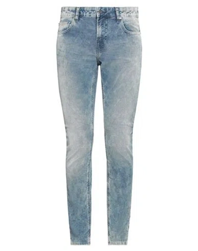 Guess Man Pants Blue Size 32w-34l Cotton, Polyester, Elastane
