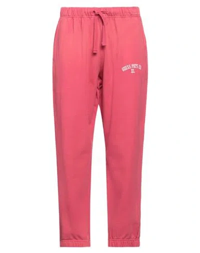 Guess Man Pants Coral Size L Cotton In Red