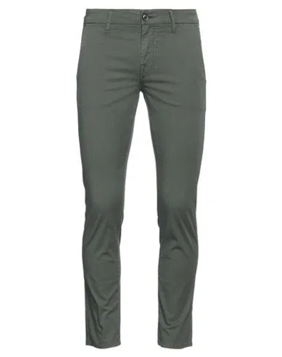 Guess Man Pants Dark Green Size 38w-30l Cotton, Elastane In Green
